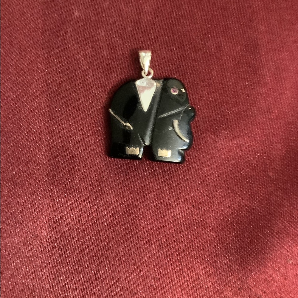 Elegant Black Elephant Pendant